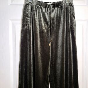 Zara Velvet Drawstring Pants - Dark Gray